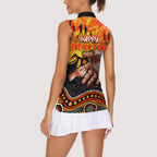 Personalised Happy Father's Day Women Sleeveless Polo Shirt Best Dad Australia Aboriginal
