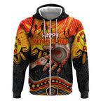 Personalised Happy Father's Day Zip Hoodie Best Dad Australia Aboriginal