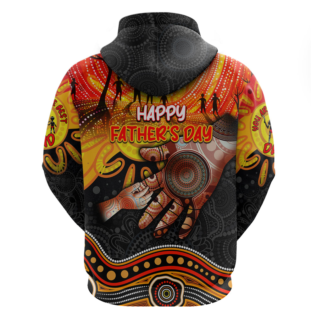 Personalised Happy Father's Day Zip Hoodie Best Dad Australia Aboriginal