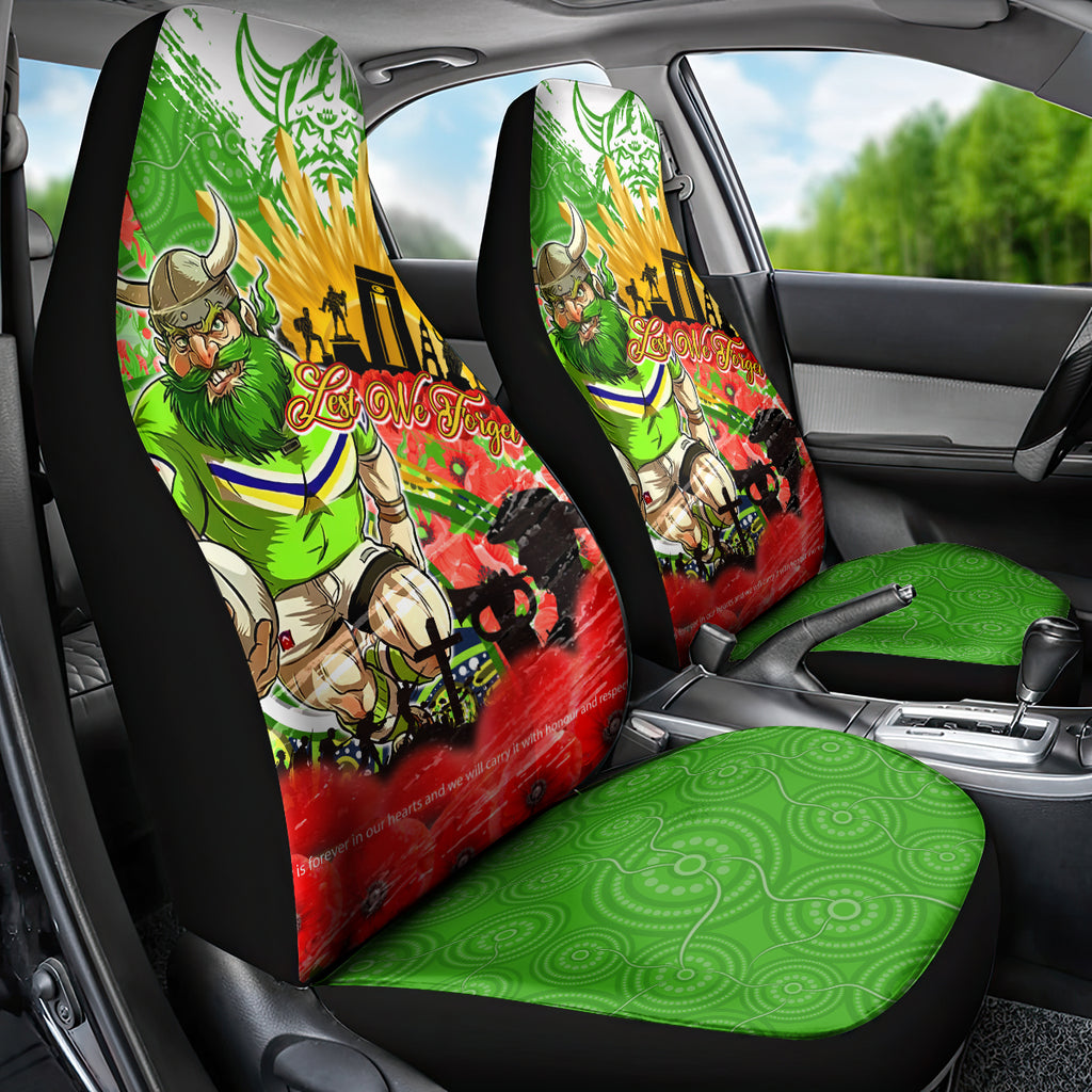 Personalised Mascot Raiders ANZAC Car Seat Cover Lest We Forget