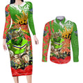Personalised Mascot Raiders ANZAC Couples Matching Long Sleeve Bodycon Dress and Long Sleeve Button Shirt Lest We Forget