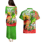 Personalised Mascot Raiders ANZAC Couples Matching Puletasi and Hawaiian Shirt Lest We Forget
