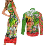 Personalised Mascot Raiders ANZAC Couples Matching Short Sleeve Bodycon Dress and Long Sleeve Button Shirt Lest We Forget