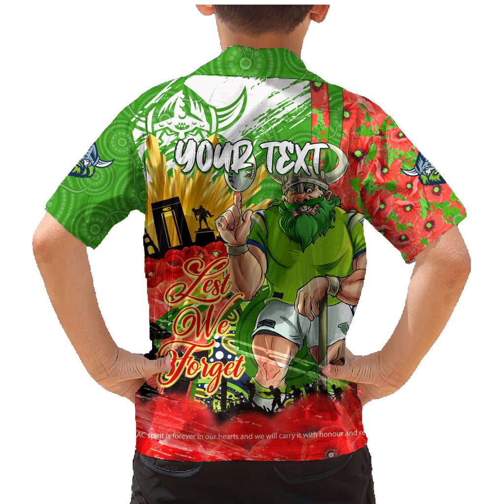 Personalised Mascot Raiders ANZAC Family Matching Mermaid Dress and Hawaiian Shirt Lest We Forget