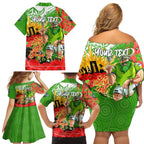 Personalised Mascot Raiders ANZAC Family Matching Off Shoulder Short Dress and Hawaiian Shirt Lest We Forget