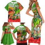 Personalised Mascot Raiders ANZAC Family Matching Short Sleeve Bodycon Dress and Hawaiian Shirt Lest We Forget