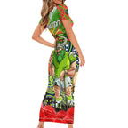Personalised Mascot Raiders ANZAC Family Matching Short Sleeve Bodycon Dress and Hawaiian Shirt Lest We Forget