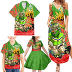 Personalised Mascot Raiders ANZAC Family Matching Summer Maxi Dress and Hawaiian Shirt Lest We Forget