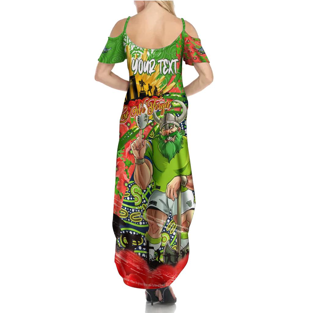 Personalised Mascot Raiders ANZAC Family Matching Summer Maxi Dress and Hawaiian Shirt Lest We Forget