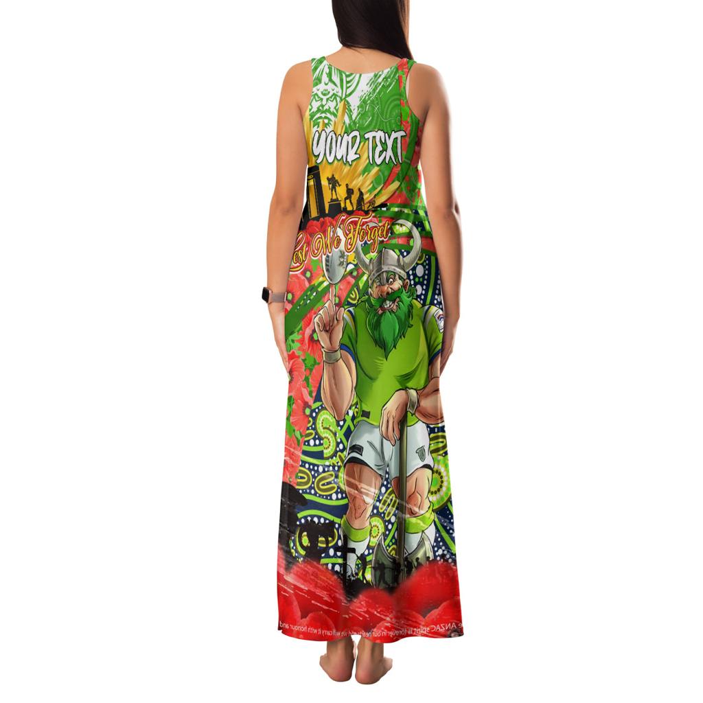 Personalised Mascot Raiders ANZAC Family Matching Tank Maxi Dress and Hawaiian Shirt Lest We Forget