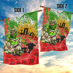 Personalised Mascot Raiders ANZAC Garden Flag Lest We Forget