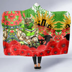 Personalised Mascot Raiders ANZAC Hooded Blanket Lest We Forget