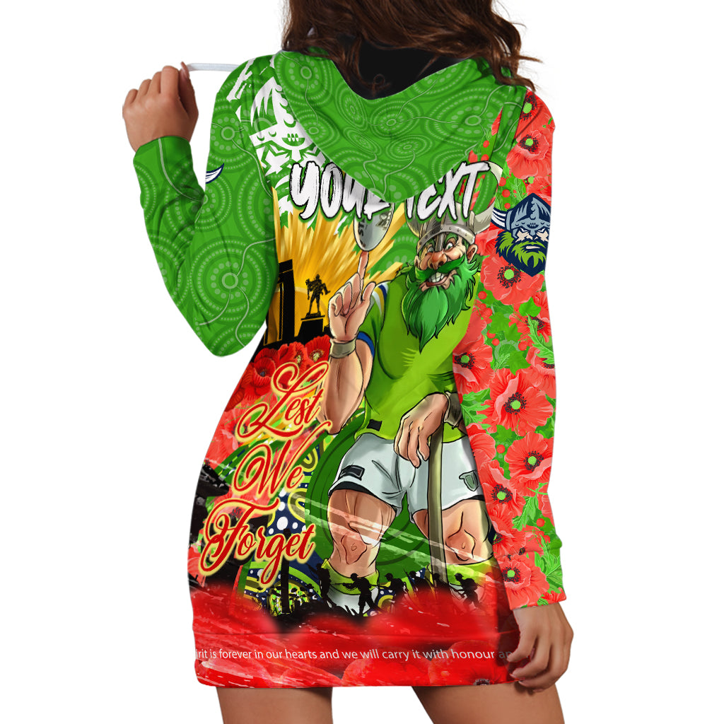 Personalised Mascot Raiders ANZAC Hoodie Dress Lest We Forget