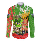Personalised Mascot Raiders ANZAC Long Sleeve Button Shirt Lest We Forget