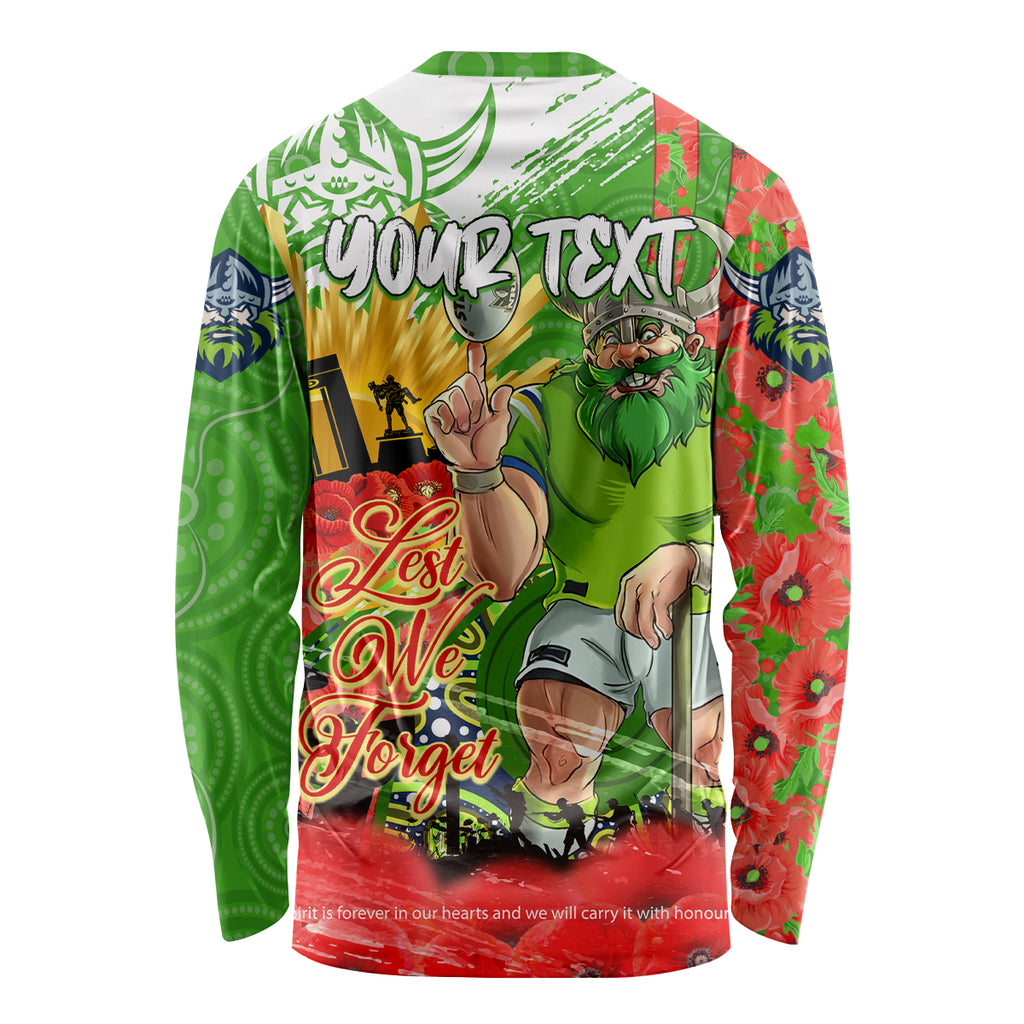 Personalised Mascot Raiders ANZAC Long Sleeve Shirt Lest We Forget