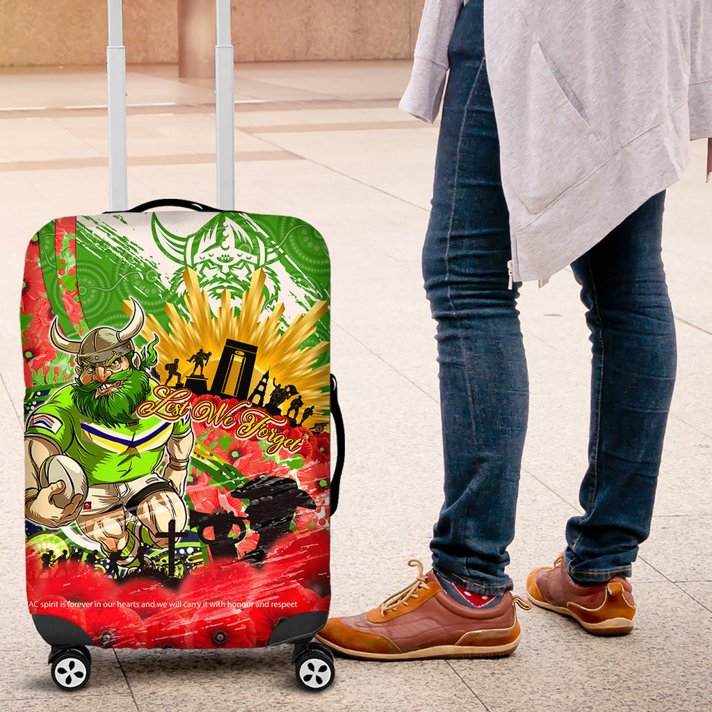 Personalised Mascot Raiders ANZAC Luggage Cover Lest We Forget