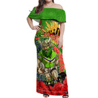 Personalised Mascot Raiders ANZAC Off Shoulder Maxi Dress Lest We Forget