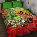 Personalised Mascot Raiders ANZAC Quilt Bed Set Lest We Forget