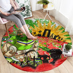 Personalised Mascot Raiders ANZAC Round Carpet Lest We Forget