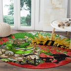 Personalised Mascot Raiders ANZAC Round Carpet Lest We Forget