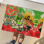 Personalised Mascot Raiders ANZAC Rubber Doormat Lest We Forget