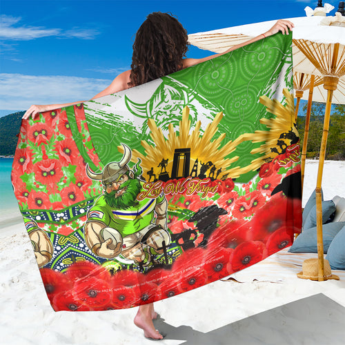 Personalised Mascot Raiders ANZAC Sarong Lest We Forget