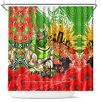 Personalised Mascot Raiders ANZAC Shower Curtain Lest We Forget