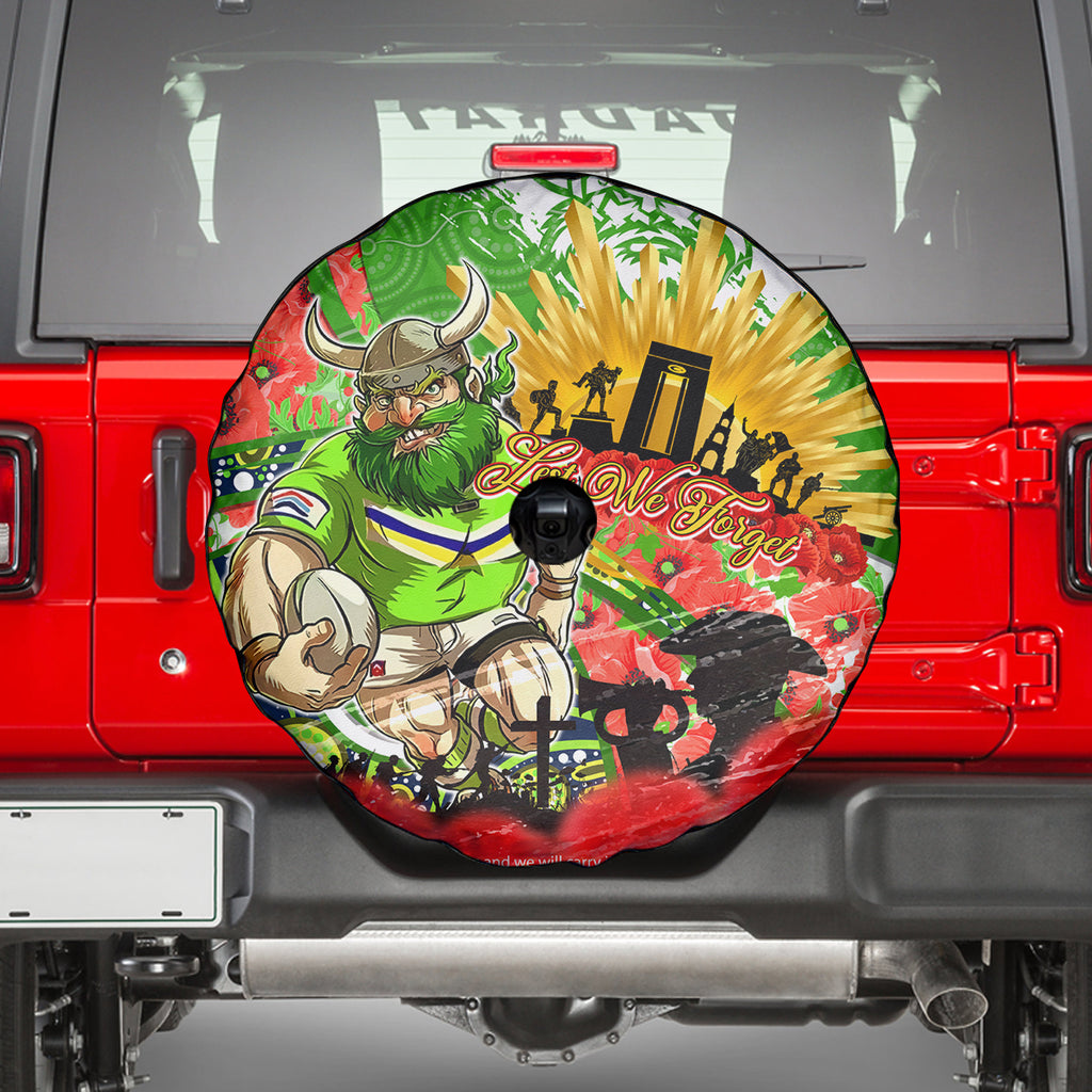Personalised Mascot Raiders ANZAC Spare Tire Cover Lest We Forget