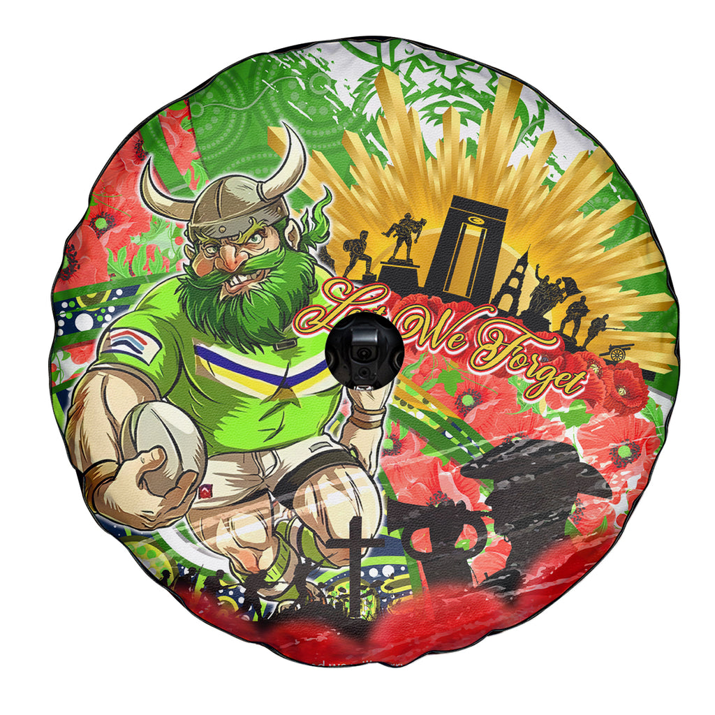 Personalised Mascot Raiders ANZAC Spare Tire Cover Lest We Forget