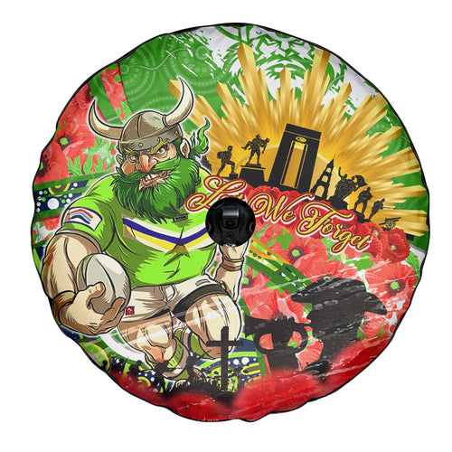 Personalised Mascot Raiders ANZAC Spare Tire Cover Lest We Forget
