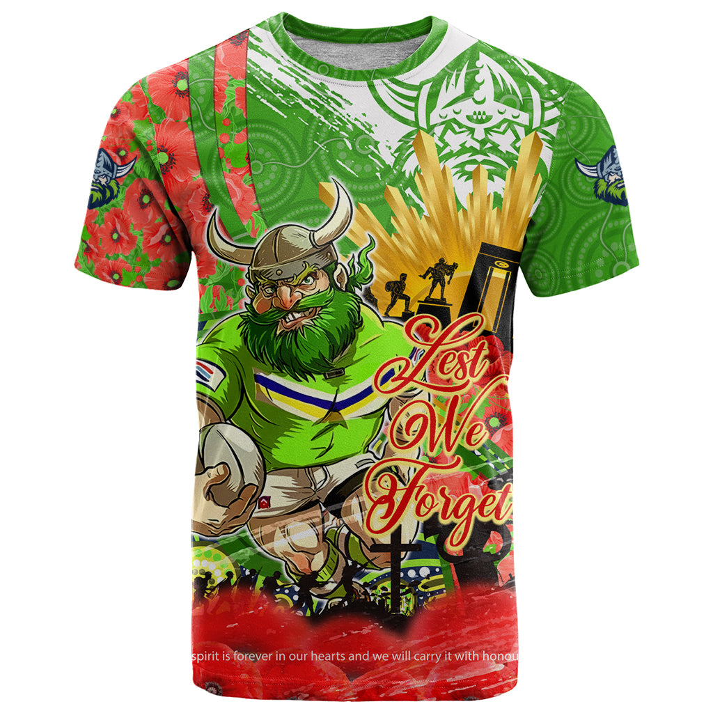 Personalised Mascot Raiders ANZAC T Shirt Lest We Forget