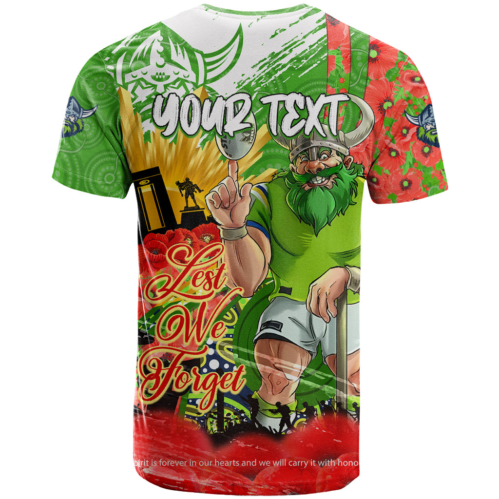 Personalised Mascot Raiders ANZAC T Shirt Lest We Forget