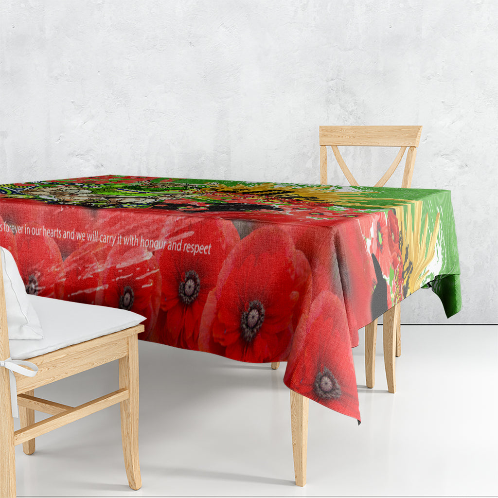 Personalised Mascot Raiders ANZAC Tablecloth Lest We Forget