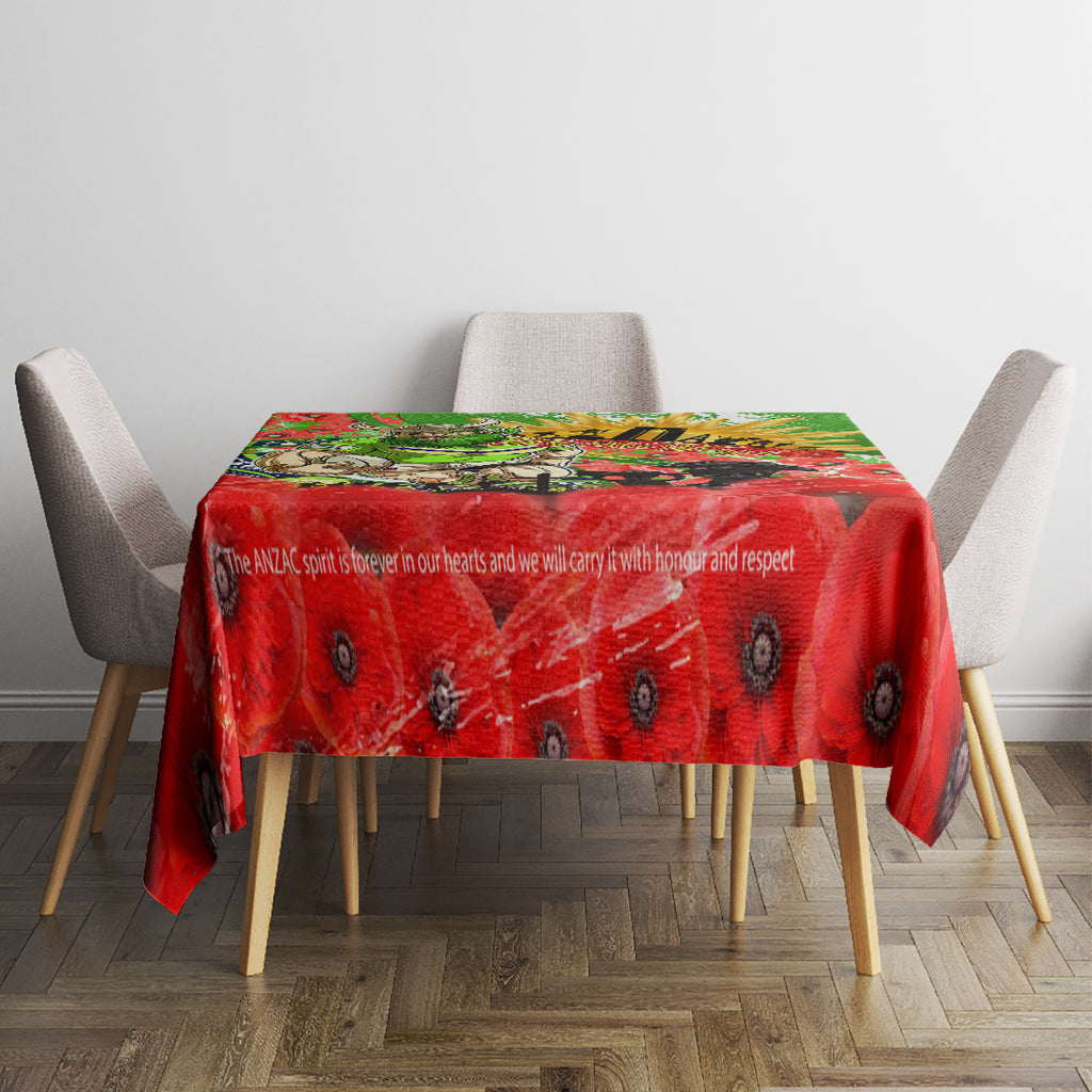 Personalised Mascot Raiders ANZAC Tablecloth Lest We Forget