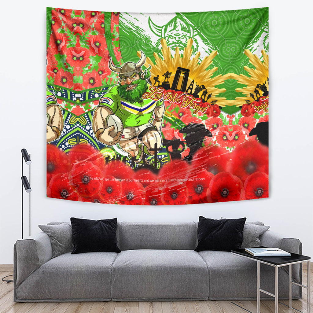 Personalised Mascot Raiders ANZAC Tapestry Lest We Forget