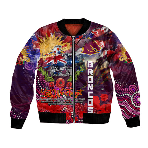 Personalised Australia Rugby Broncos ANZAC Bomber Jacket Brisbane Scratch Style