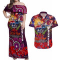 Personalised Australia Rugby Broncos ANZAC Couples Matching Off Shoulder Maxi Dress and Hawaiian Shirt Brisbane Scratch Style