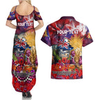 Personalised Australia Rugby Broncos ANZAC Couples Matching Summer Maxi Dress and Hawaiian Shirt Brisbane Scratch Style