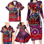 Personalised Australia Rugby Broncos ANZAC Family Matching Long Sleeve Bodycon Dress and Hawaiian Shirt Brisbane Scratch Style