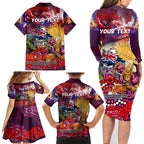 Personalised Australia Rugby Broncos ANZAC Family Matching Long Sleeve Bodycon Dress and Hawaiian Shirt Brisbane Scratch Style