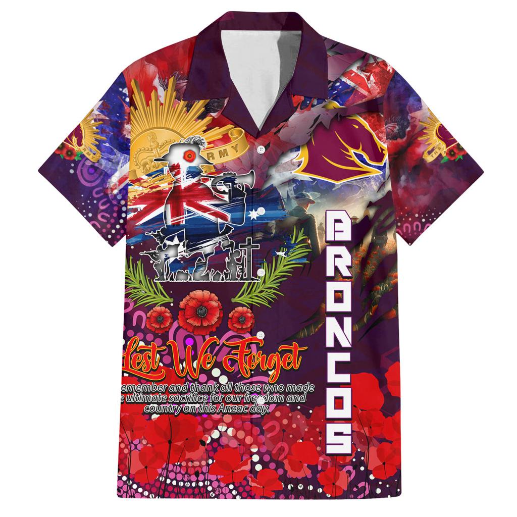 Personalised Australia Rugby Broncos ANZAC Family Matching Long Sleeve Bodycon Dress and Hawaiian Shirt Brisbane Scratch Style