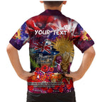 Personalised Australia Rugby Broncos ANZAC Family Matching Mermaid Dress and Hawaiian Shirt Brisbane Scratch Style