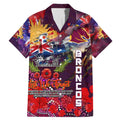 Personalised Australia Rugby Broncos ANZAC Family Matching Mermaid Dress and Hawaiian Shirt Brisbane Scratch Style