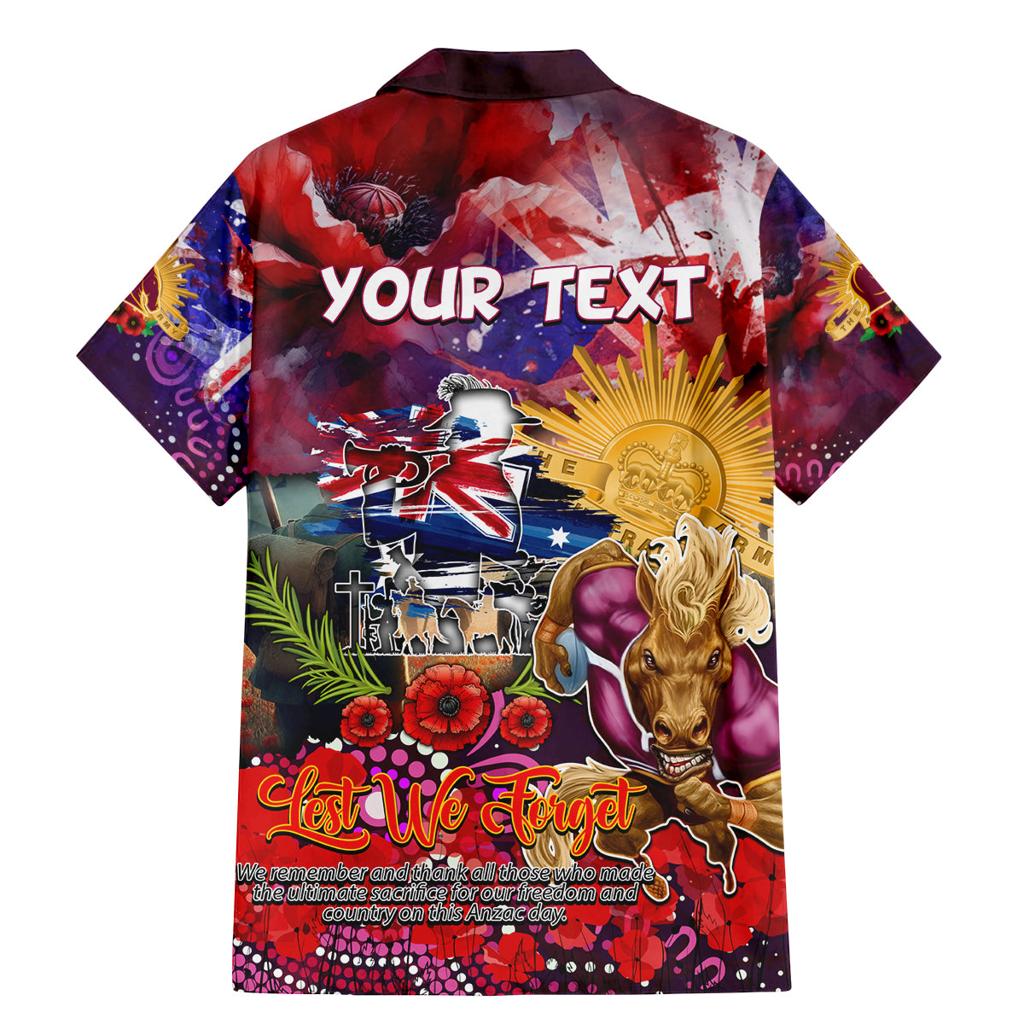 Personalised Australia Rugby Broncos ANZAC Family Matching Mermaid Dress and Hawaiian Shirt Brisbane Scratch Style