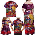 Personalised Australia Rugby Broncos ANZAC Family Matching Off Shoulder Maxi Dress and Hawaiian Shirt Brisbane Scratch Style
