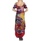 Personalised Australia Rugby Broncos ANZAC Family Matching Summer Maxi Dress and Hawaiian Shirt Brisbane Scratch Style