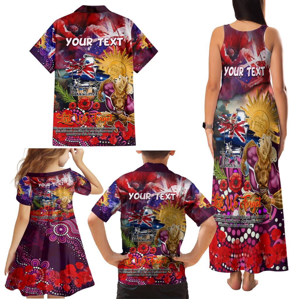 Personalised Australia Rugby Broncos ANZAC Family Matching Tank Maxi Dress and Hawaiian Shirt Brisbane Scratch Style