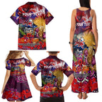 Personalised Australia Rugby Broncos ANZAC Family Matching Tank Maxi Dress and Hawaiian Shirt Brisbane Scratch Style