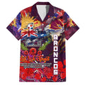 Personalised Australia Rugby Broncos ANZAC Hawaiian Shirt Brisbane Scratch Style
