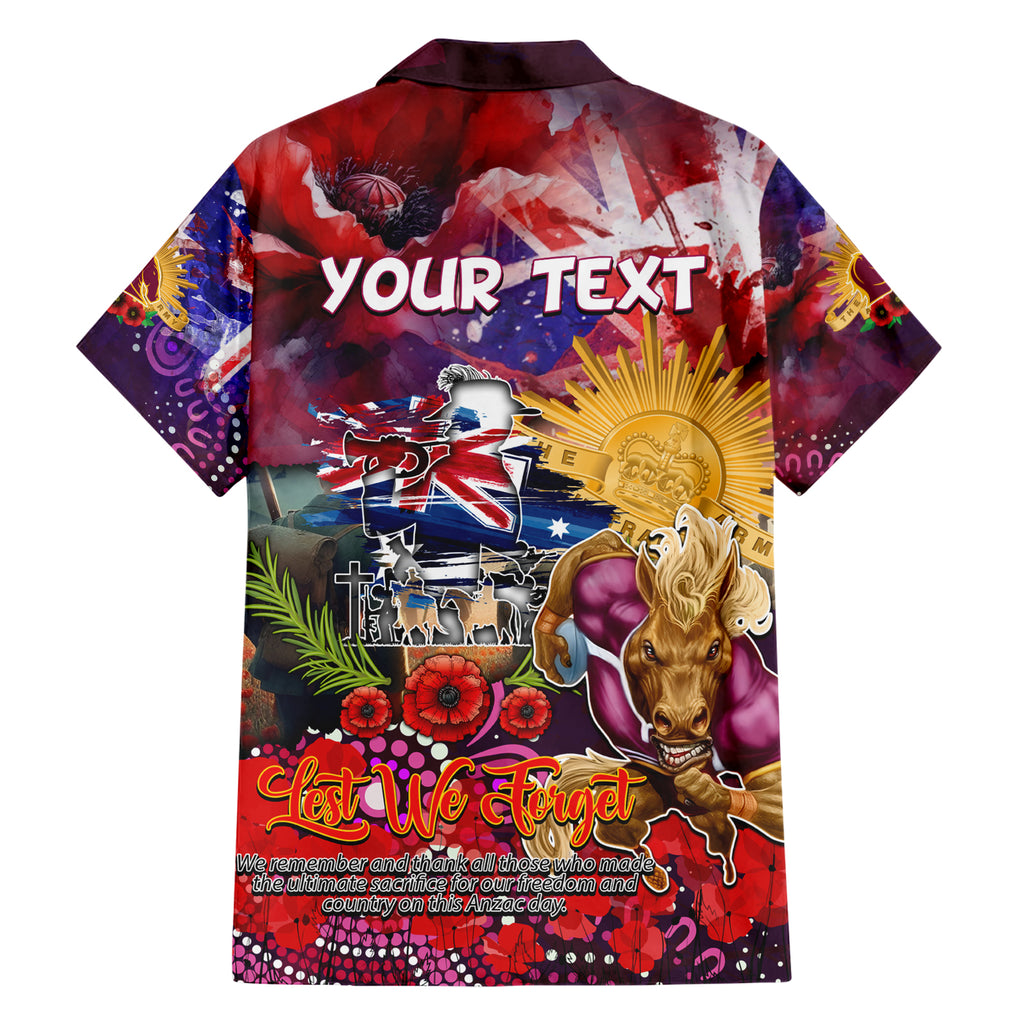 Personalised Australia Rugby Broncos ANZAC Hawaiian Shirt Brisbane Scratch Style